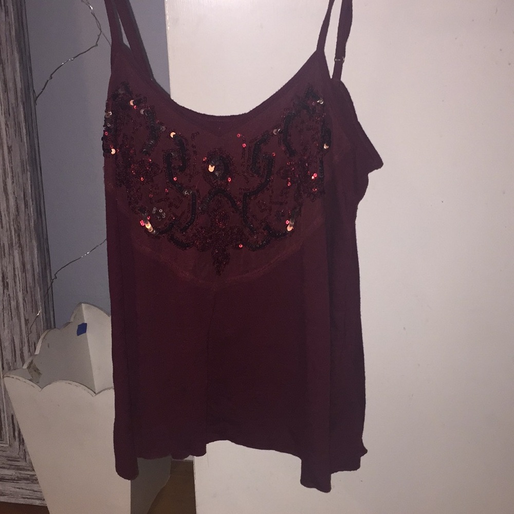 Red tank top with sequins